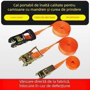 Curea de legare pentru încărcături cu tensionare ratchet – Poliester, tip curea, marcă Carjay/Kajiayi