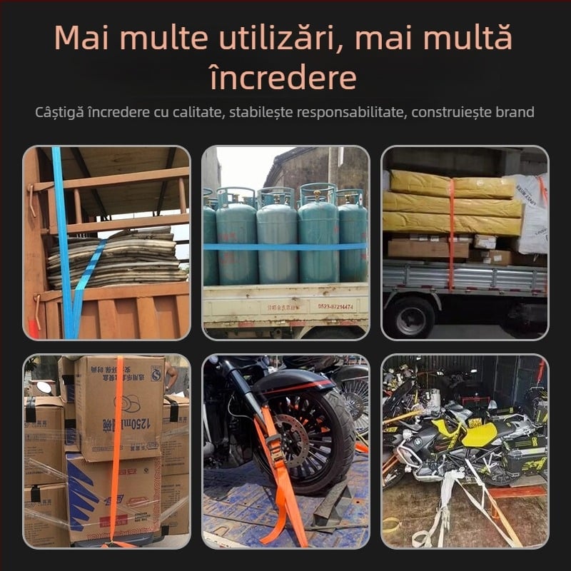 Curea de legare pentru încărcături cu tensionare ratchet – Poliester, tip curea, marcă Carjay/Kajiayi