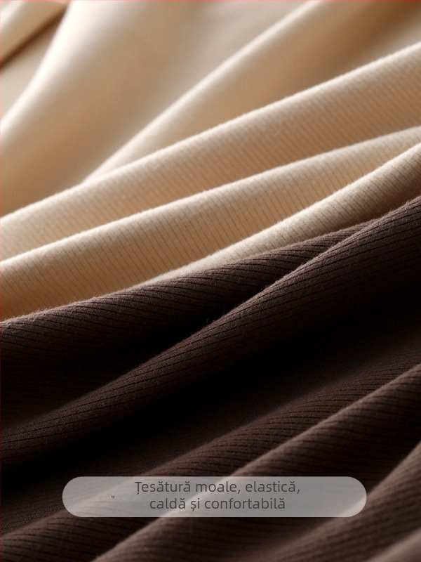 Top matern cu căptușeală din fleece pentru toamnă-iarnă, pentru alăptare, cu bretele; 86% poliester, 5% spandex, amestec de lână