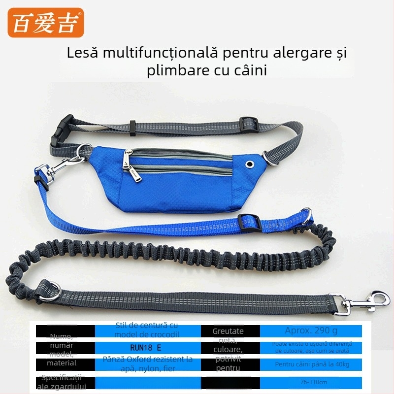 Lesă pentru talie pentru pisici, fără mâini, cu sfoară retractabilă