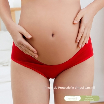 Lenjerie de maternitate cu talie joasă și susținere a abdomenului în formă de V, bumbac respirabil, căptușeală între picioare 100% bumbac, pentru toate anotimpurile