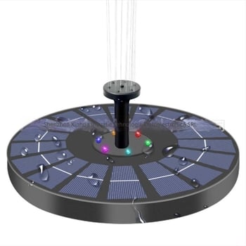 Fântână solară de exterior cu duză rotativă și jet în model, baie plutitoare pentru păsări
