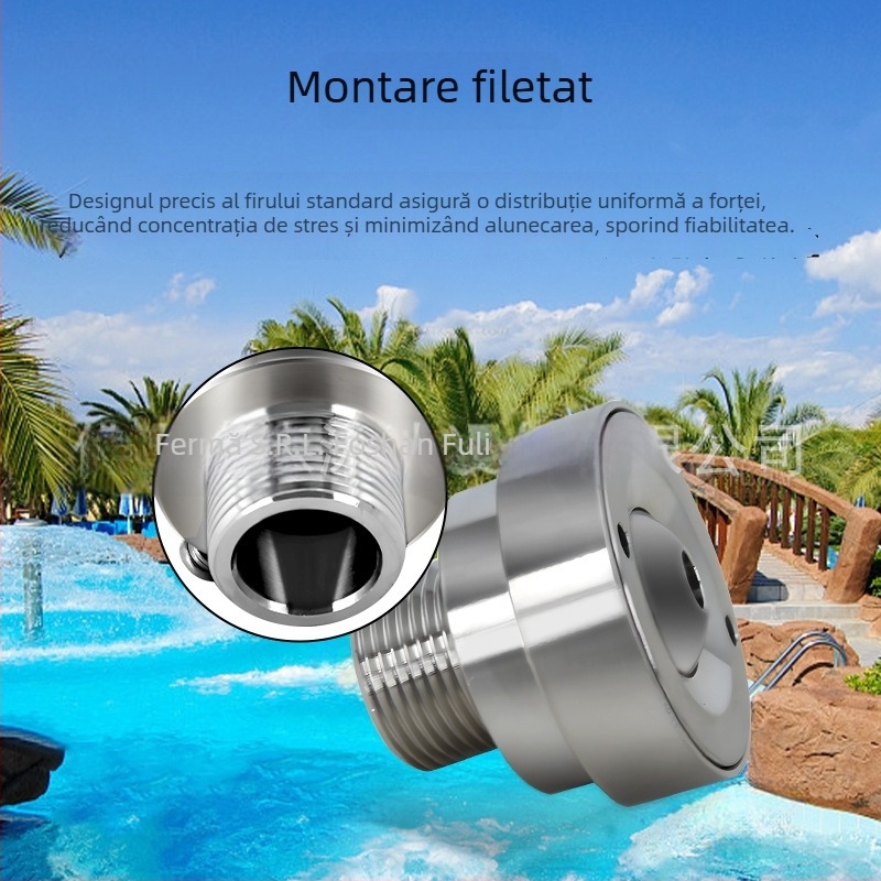 Duza eyeball jet din oțel inoxidabil pentru fântână de piscină – pulverizare directă, efect peisaj