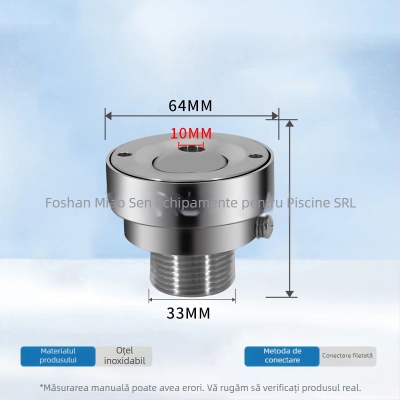 Duza eyeball jet din oțel inoxidabil pentru fântână de piscină – pulverizare directă, efect peisaj