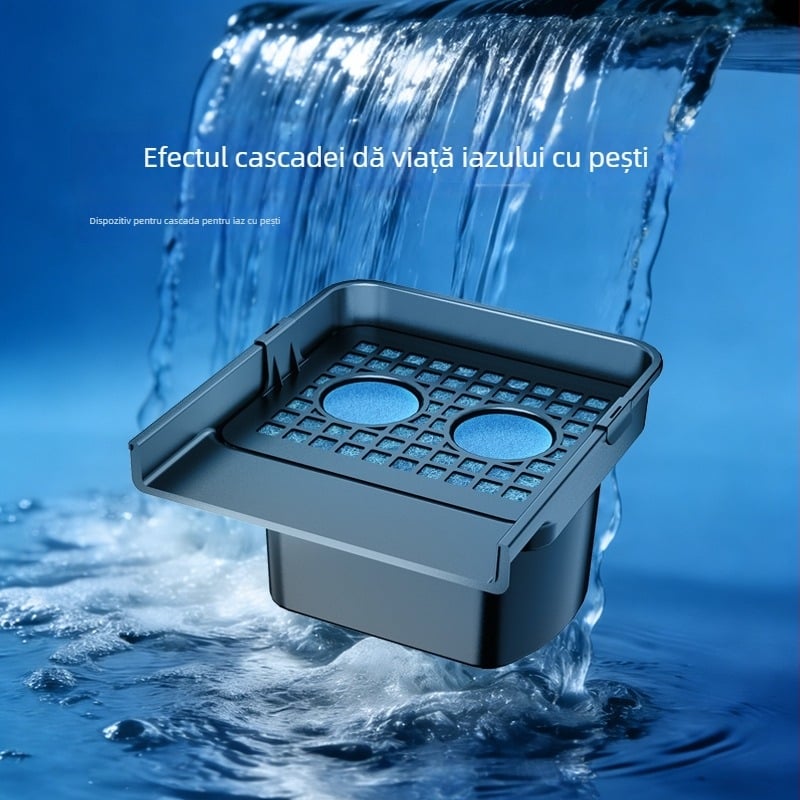 Fântână controlată prin program cu jet combinat, ABS plastic, ieșire cascadă, perdea de apă pentru grădină