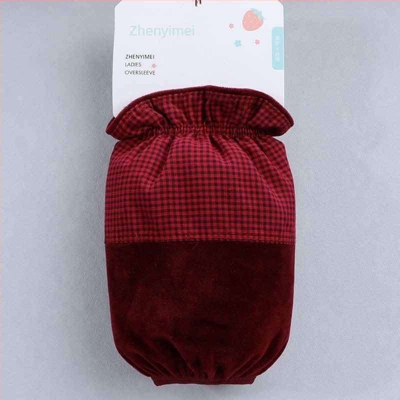 Manșete scurte protectoare pentru femei, model carouri pentru toamnă și iarnă, poliester, broderie, anti-murdărire (carouri; anotimpuri: iarnă primăvară toamnă)