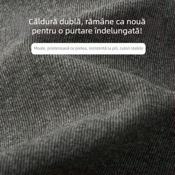 Jachetă bărbătească din amestec de poliester, cu căptușeală de fleece, guler înalt, mâneci lungi, fără glugă