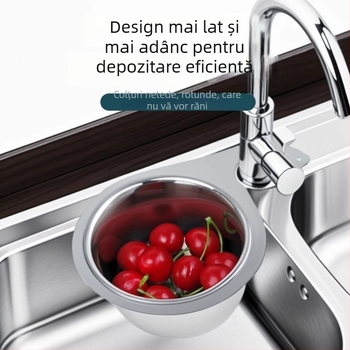 Coș de scurgere din oțel inoxidabil în formă de lebădă cu filtru – suport chiuvetă multifuncțional pentru reziduri uscate și umede