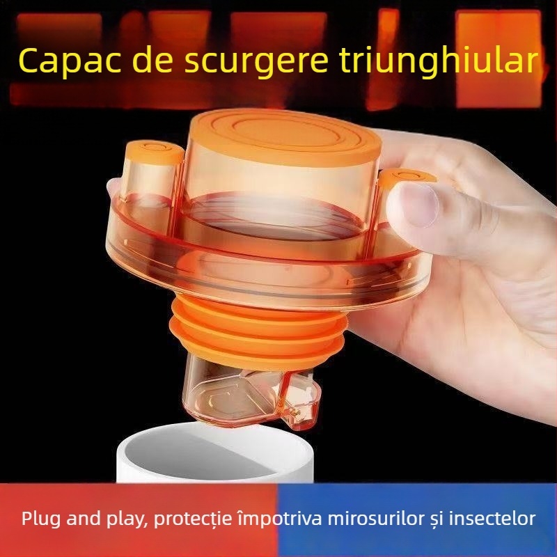 Țeavă de scurgere pentru podea cu dispozitiv anti miros în trei direcții, dop etanș — Brand Huge; Material ABS + gel de siliciu; Model Orange drain tee sealing plug; Greutate netă 100 g