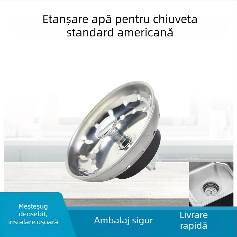 Capac filtrare chiuvetă din oțel inoxidabil, pentru dispozitiv de eliminare a resturilor, model LJ2369