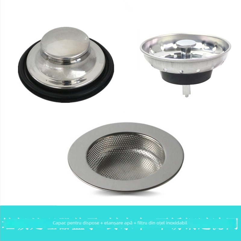 Capac filtrare chiuvetă din oțel inoxidabil, pentru dispozitiv de eliminare a resturilor, model LJ2369