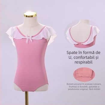 Bemeiya costum de dans din bumbac pentru balet și reprezentații, mâneci scurte