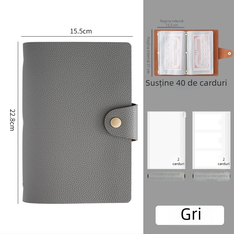 Carte de depozit cu închidere magnetică, din piele PU, cu suport pentru bancnote