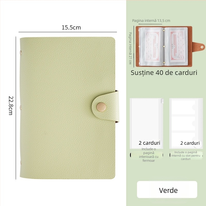 Carte de depozit cu închidere magnetică, din piele PU, cu suport pentru bancnote