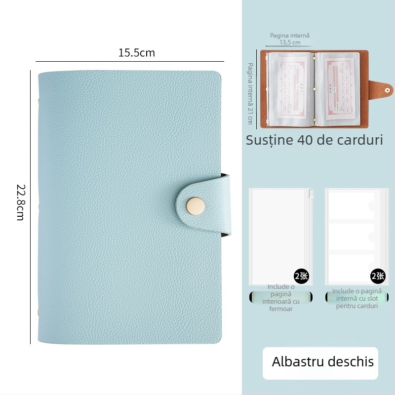 Carte de depozit cu închidere magnetică, din piele PU, cu suport pentru bancnote