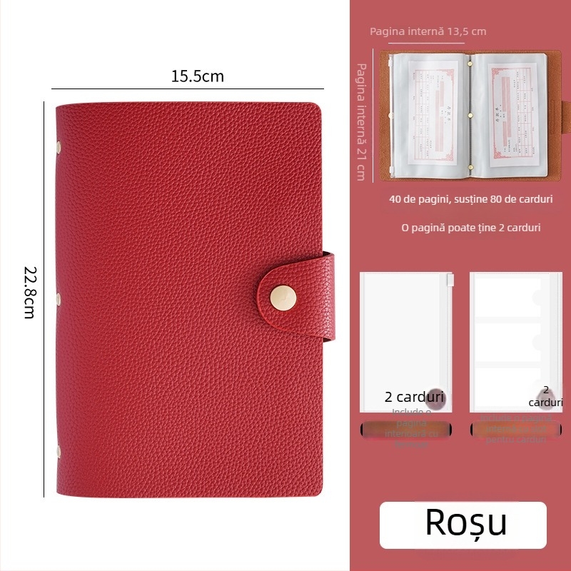 Carte de depozit cu închidere magnetică, din piele PU, cu suport pentru bancnote