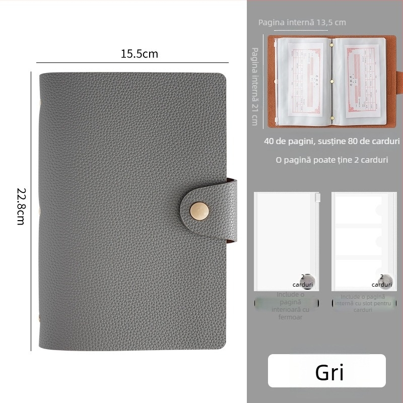 Carte de depozit cu închidere magnetică, din piele PU, cu suport pentru bancnote