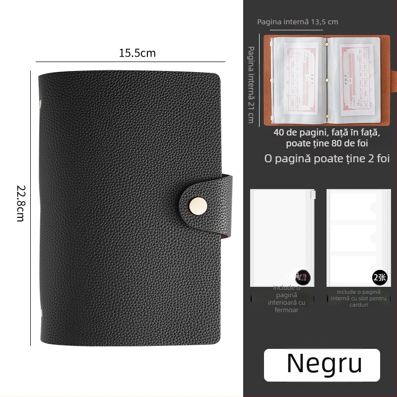 Carte de depozit cu închidere magnetică, din piele PU, cu suport pentru bancnote