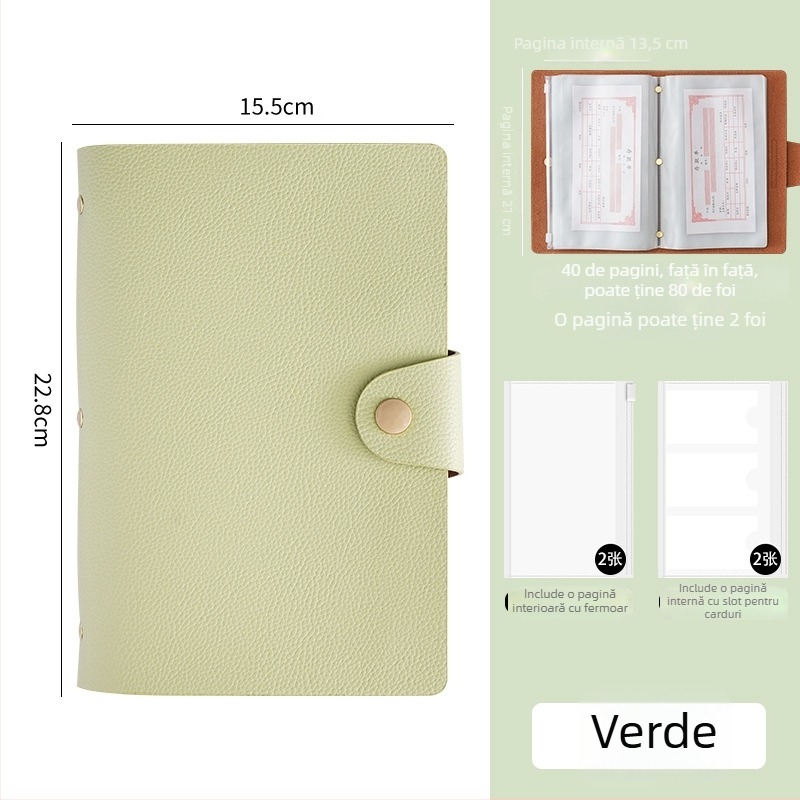 Carte de depozit cu închidere magnetică, din piele PU, cu suport pentru bancnote