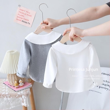 Tricou pentru fete, stil coreean, mâneci lungi, primăvară și toamnă