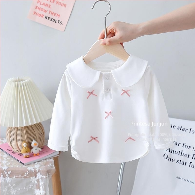 Tricou pentru fete, stil coreean, mâneci lungi, primăvară și toamnă