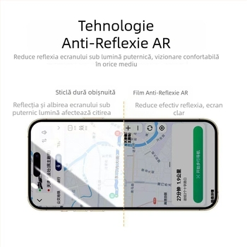 Protecție ecran din sticlă temperată pentru iPhone 17 Pro Max, cu strat anti-reflexie — praf rezistent, anti-amprentă.