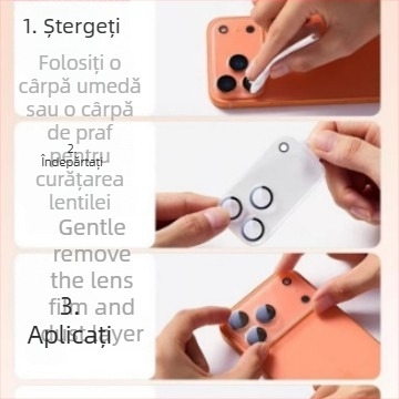 HBQ protecție pentru lentilă cu armură mată integrată pentru iPhone 14 Pro Max — sticlă securizată, film posterior, anti-amprente