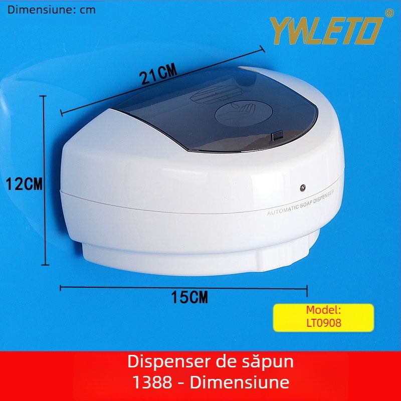 Dozator de săpun automat montat pe perete, fără contact, cu senzor inductiv, 500 ml, ABS Le Tuo