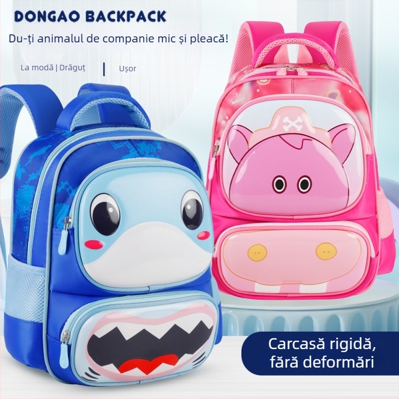 Rucsac pentru copii – model animal, pentru școală, Oxford, curele cu pernă de aer, pentru clasa I-II, stil desen animat