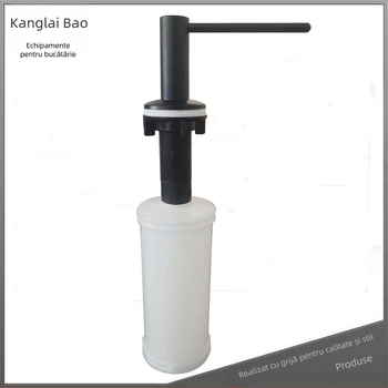 Dispenser de săpun pentru chiuvetă cu cap din oțel inoxidabil 304 și rezervor din plastic; Material: oțel inoxidabil 304 + plastic; Funcție: apăsare manuală; Stil: simplitate modernă; Finisaj: acoperire cu spray