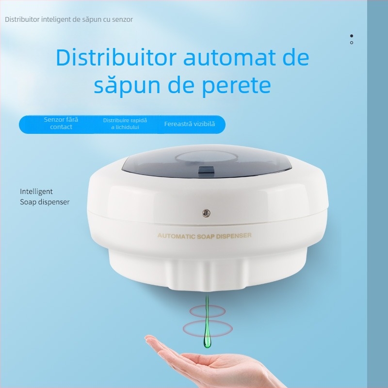 Doser de săpun cu senzor, montat pe perete, automat, 500 ml, pentru baie și uz casnic
