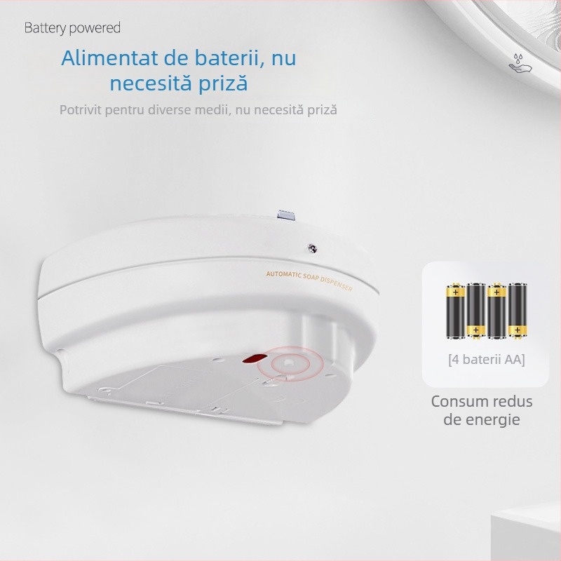 Doser de săpun cu senzor, montat pe perete, automat, 500 ml, pentru baie și uz casnic