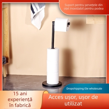 Suport podea pentru hârtie igienică din oțel inoxidabil, montaj fără găuri, finisaj electroplacare/vopsire