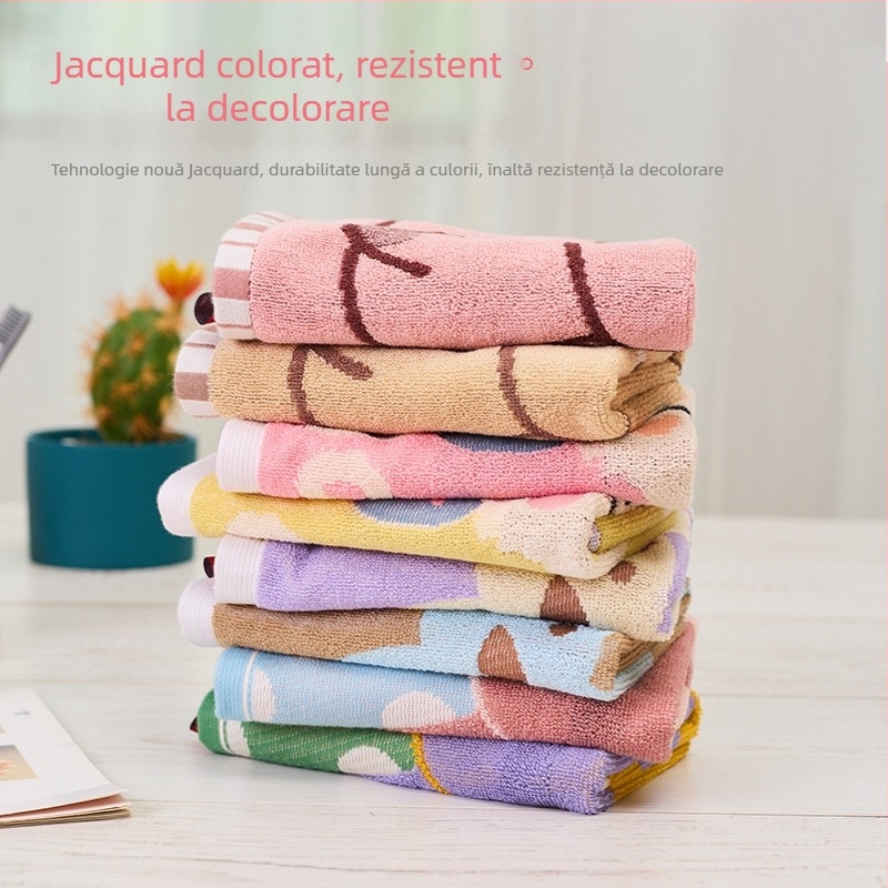 Prosop pătrat din bumbac pentru copii, absorbție rapidă, 50 g, țesătură Jacquard