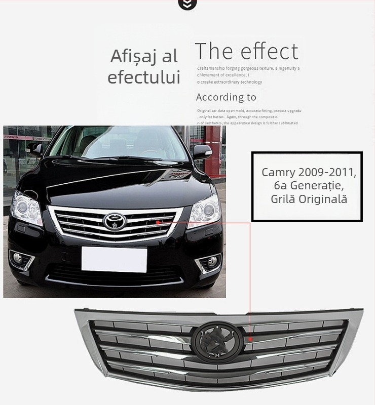 Grilaj radiator pentru Camry (06-11, 13-15) – Construcție metalică, Grilaj frontal modificat, Black Warrior Grille, Grilaj integral negru