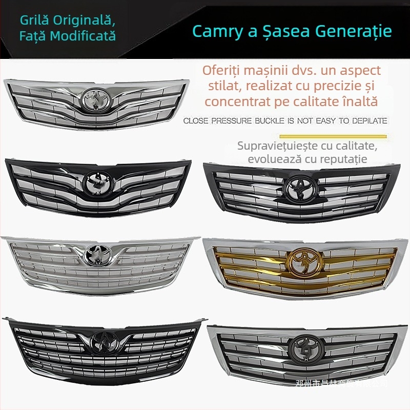Grilaj radiator pentru Camry (06-11, 13-15) – Construcție metalică, Grilaj frontal modificat, Black Warrior Grille, Grilaj integral negru