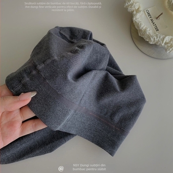 Colanți din bumbac pentru femei, cu elasticitate ridicată, grosime medie, lungime 9/10, efect de subțiere și ridicare a feselor, 80–90% bumbac, elastan sub 30%