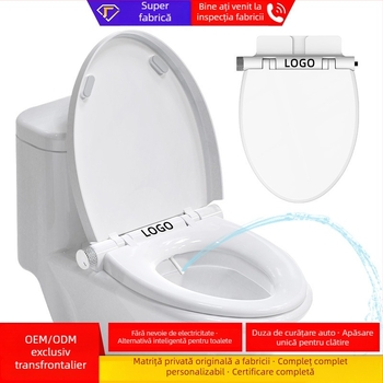 Cap de scaun pentru toaletă cu bidet, uz casnic: spălare a șezutului și zonelor feminine, presiune de apă reglabilă, duză auto-curățare, distanța dintre găuri reglabilă 134–180 mm, modelul TBE01