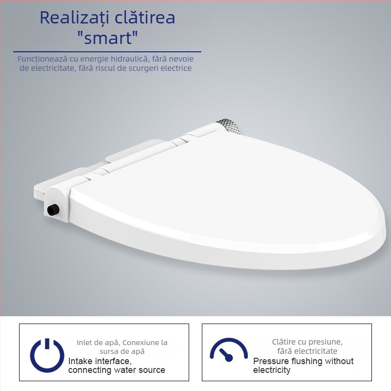 Cap de scaun pentru toaletă cu bidet, uz casnic: spălare a șezutului și zonelor feminine, presiune de apă reglabilă, duză auto-curățare, distanța dintre găuri reglabilă 134–180 mm, modelul TBE01