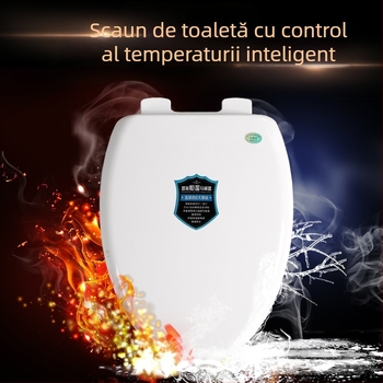Capac de toaletă termostatic inteligent, cu temperatură reglabilă, protecție anti-scurgeri, închidere moale, distanță între găuri 14–16 mm — Modelul 5001