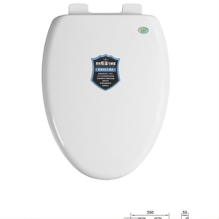 Capac de toaletă termostatic inteligent, cu temperatură reglabilă, protecție anti-scurgeri, închidere moale, distanță între găuri 14–16 mm — Modelul 5001