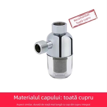 Filtru frontal de apă pentru alimentarea casei — ABS + oțel inoxidabil, Model Front 01, elimină impurități mari din apă și protejează electrocasnicele (intrarea apei la boiler, mașina de spălat, toaletă inteligentă)