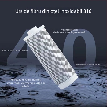 Filtru frontal de apă pentru alimentarea casei — ABS + oțel inoxidabil, Model Front 01, elimină impurități mari din apă și protejează electrocasnicele (intrarea apei la boiler, mașina de spălat, toaletă inteligentă)