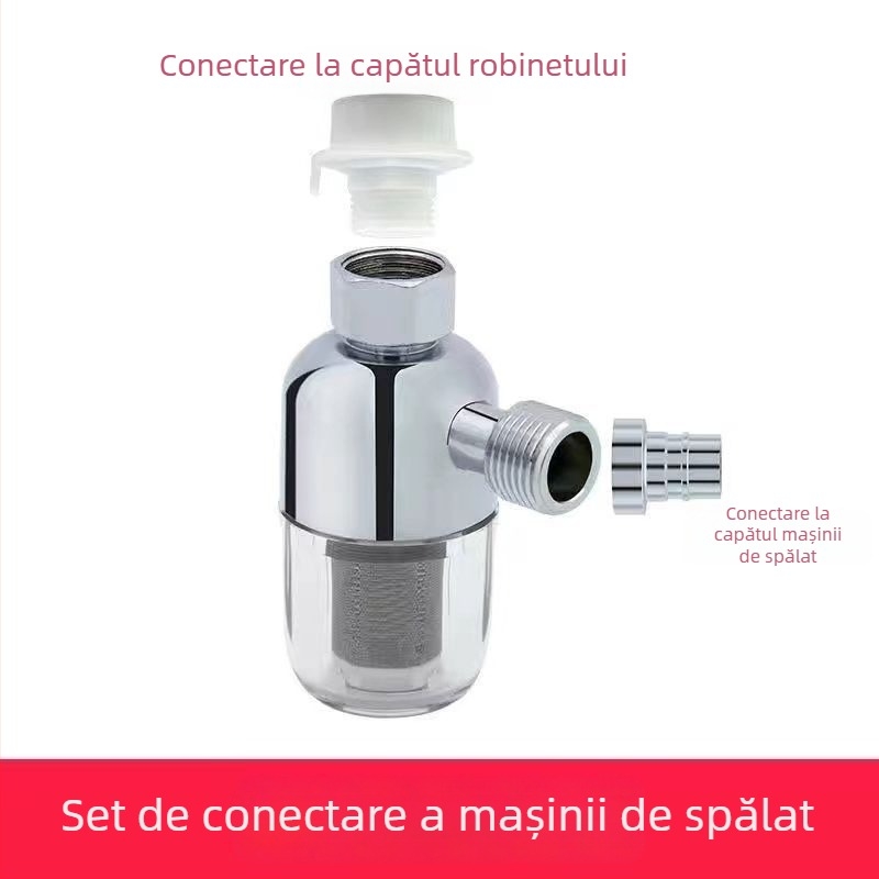 Filtru frontal de apă pentru alimentarea casei — ABS + oțel inoxidabil, Model Front 01, elimină impurități mari din apă și protejează electrocasnicele (intrarea apei la boiler, mașina de spălat, toaletă inteligentă)
