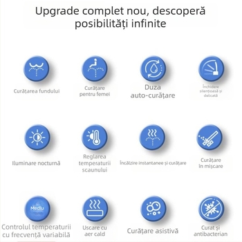 Capac de toaletă inteligent, material ABS, încălzire instantanee, încălzire a șezutului, reglare temperatură apei, model V32