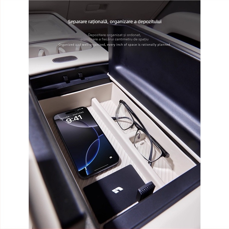 Organizator pentru consola centrală – piele – Brand Lutu Auto Parts – Compatibil cu Ideal i6