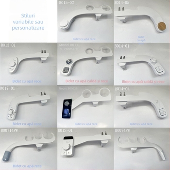 Bidet de tip buton cu eliberare rapidă cu un singur buton, fără electricitate, distanța între găuri reglabilă 106-184 mm, reglare presiune apei