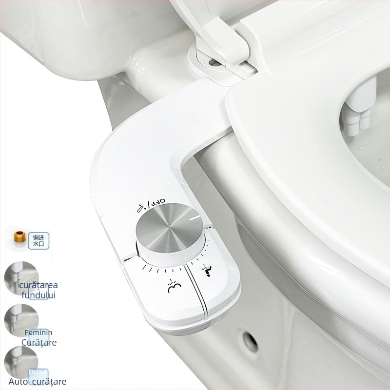 Bidet de tip buton cu eliberare rapidă cu un singur buton, fără electricitate, distanța între găuri reglabilă 106-184 mm, reglare presiune apei