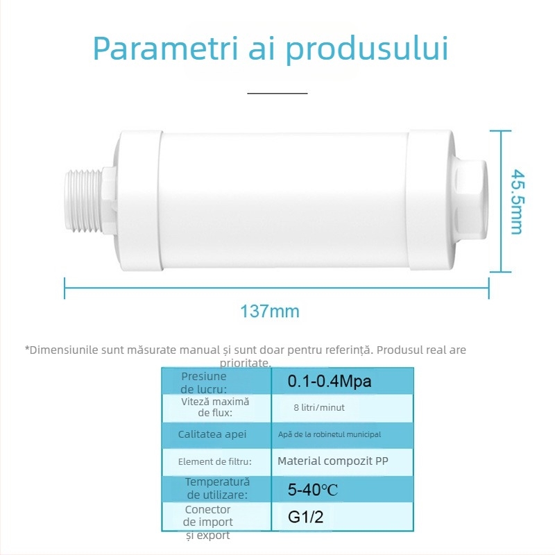 Filtru personalizat pentru capacul de toaletă inteligent, element filtrant PP în față, carcasă ABS, conector G1/2