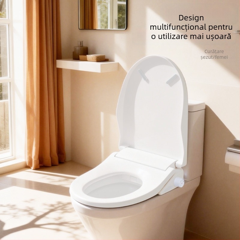 Capac de toaletă inteligent W118C cu curățare a feselor și curățare feminină, instalare simplă, spălare prin sifon, debit de apă 500–700 ml/min, material PP